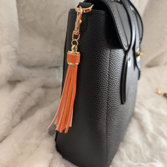 Tassel Bag Charm Orange w/Gold Hardware - Picture 2 of 2